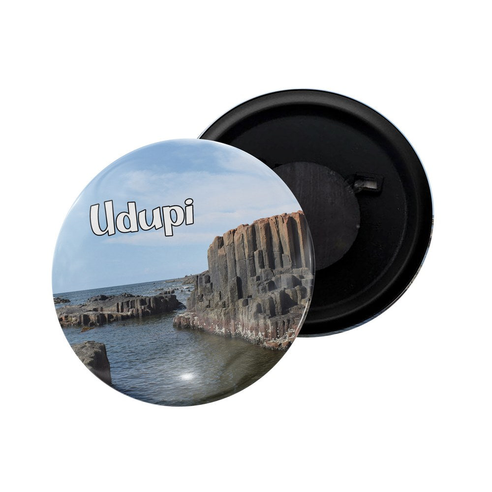 dhcrafts Fridge Magnet Multicolor Udupi D2 Karnataka Glossy Finish Design Pack of 1 (58mm)